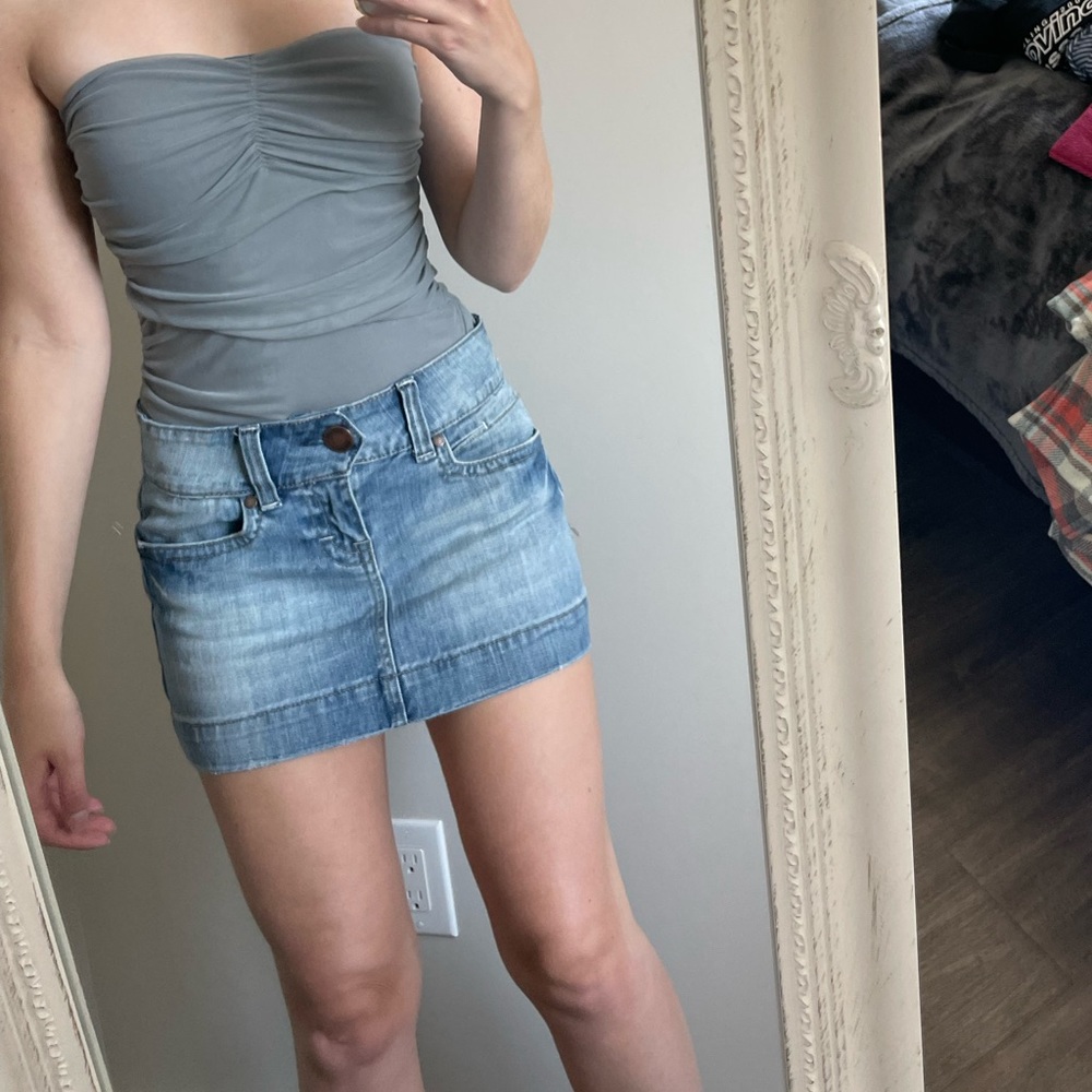 Y2K Denim Mini Skirt Size 24